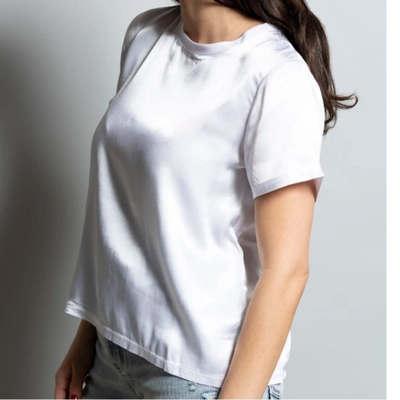 NATION LTD Marie Sateen Top White Small NWT - Picture 2 of 6